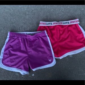 Justice athletic shorts (s/2) size 12